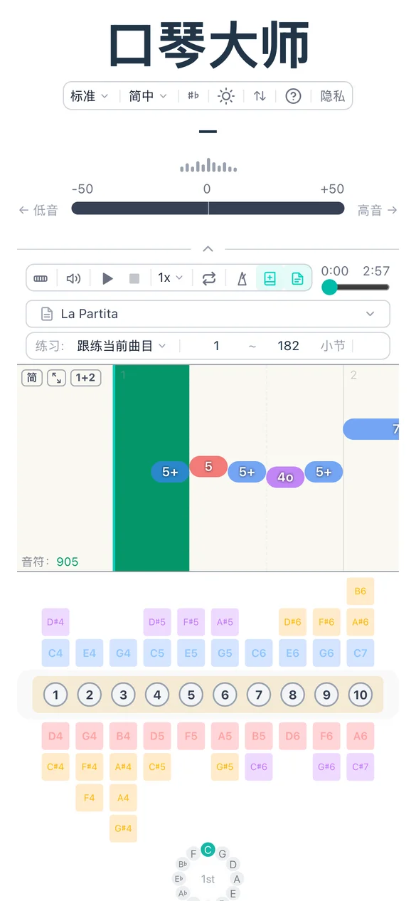 钢琴卷帘视图